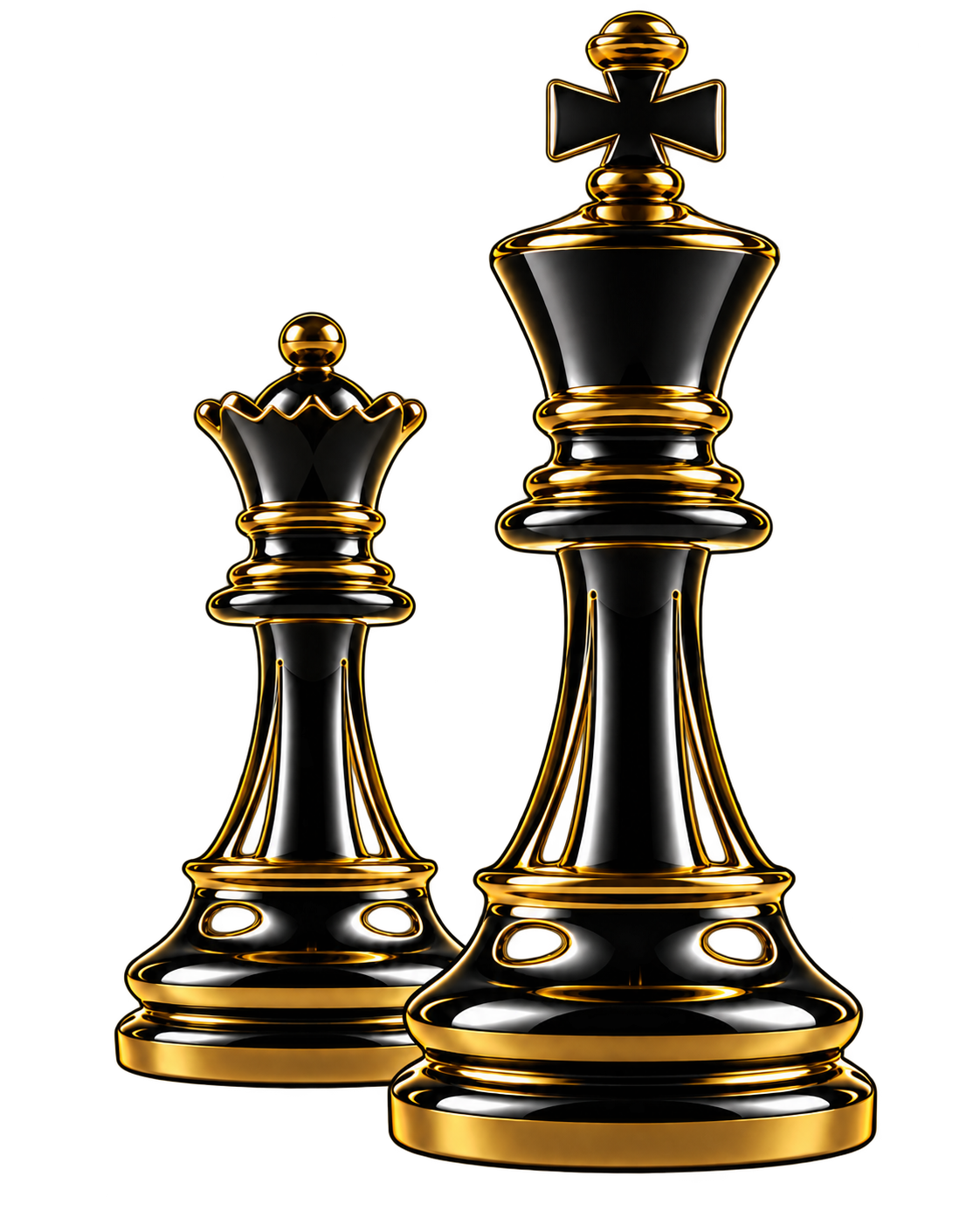 Black chess king and queen